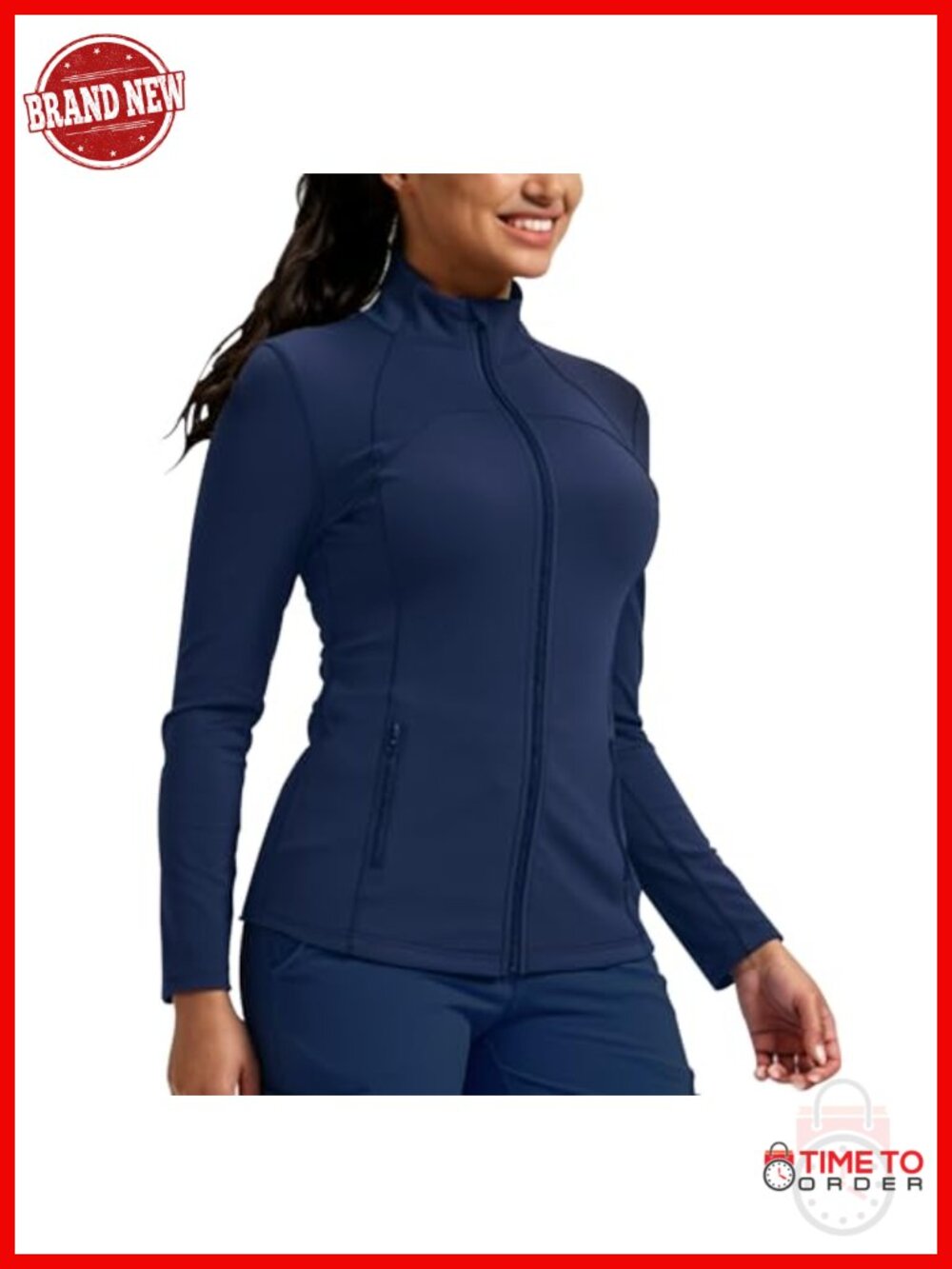 4-Way Stretch Scrub Jacket Zip Up Nurse Yoga Fabric Slim Fit Lightweight